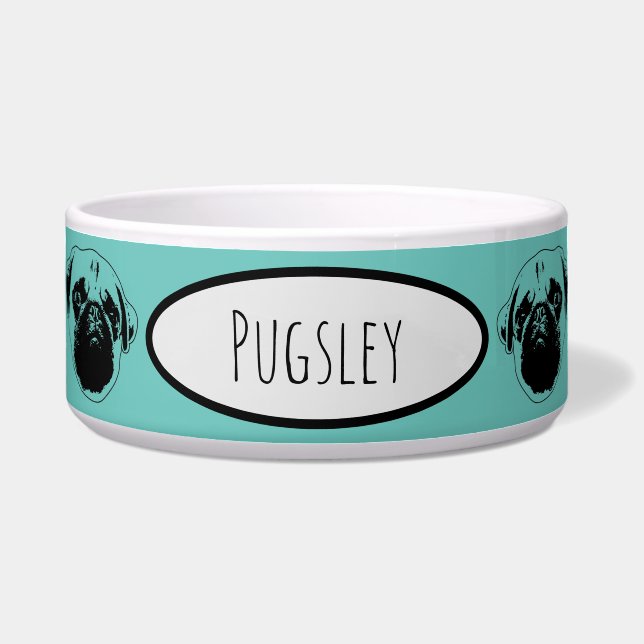 Personalised Pug Bowl (Front)
