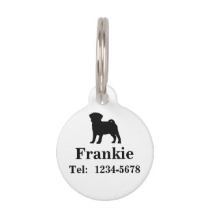 Personalised Pug Dog Pet Tag