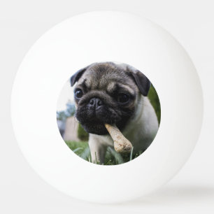 Personalised Pug Dog Photo and Name Ping Pong Ball