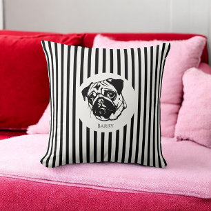 personalised pug dog stylish trendy custom cushion