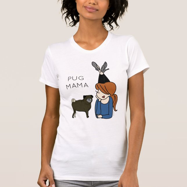 Personalised Pug Mama  T-Shirt (Front)