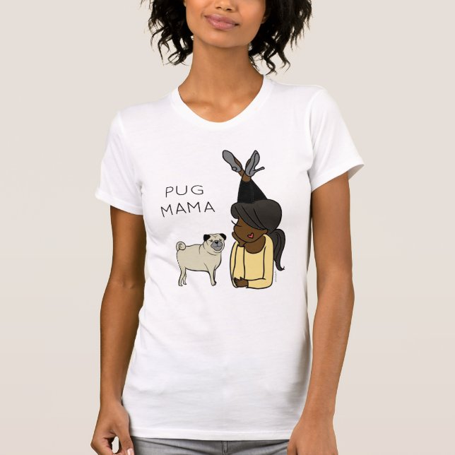 Personalised Pug Mama  T-Shirt (Front)