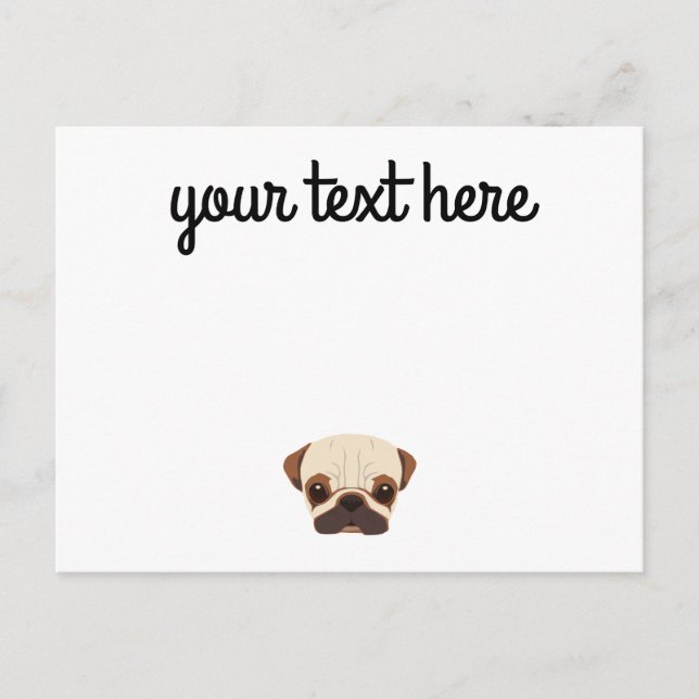 Personalised Pug Postcards (Front)