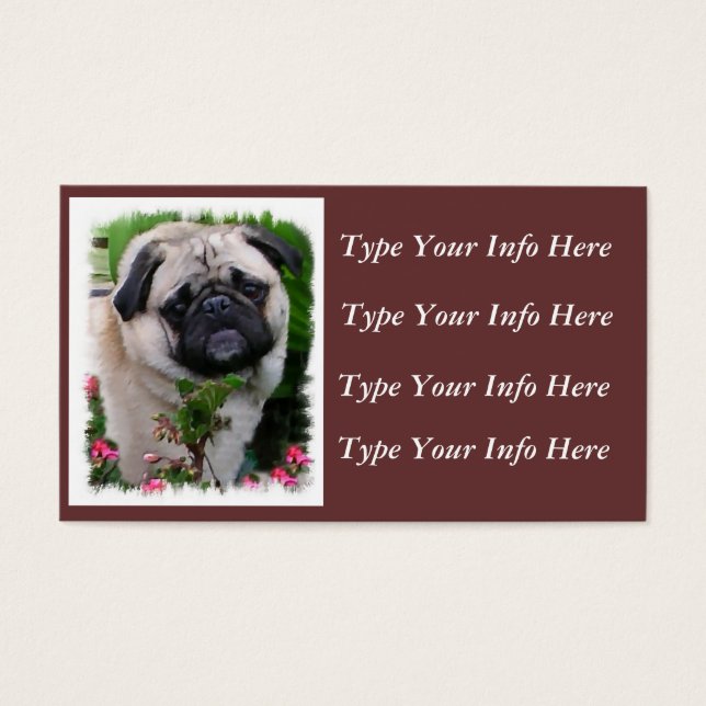 Personalised Pug Profile Cards (Front)