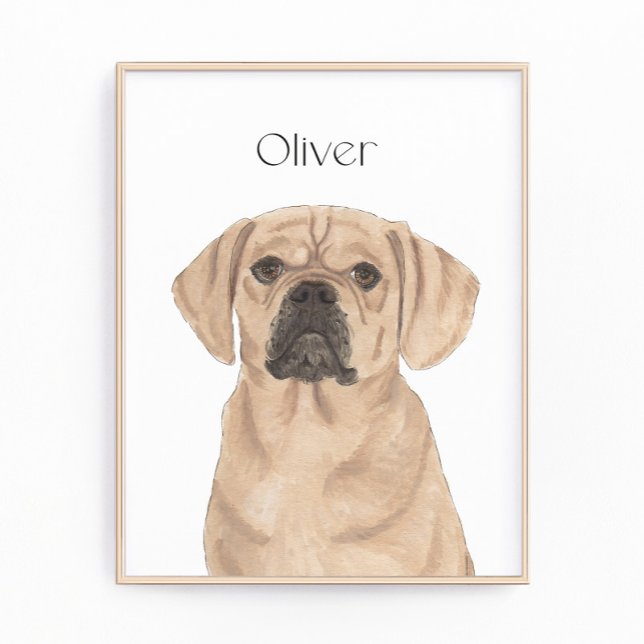 Personalised Puggle Reversible Art Photo Print (Creator Uploaded)