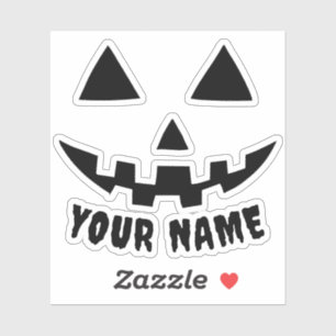 Personalised Pumpkin Halloween Name Black & White