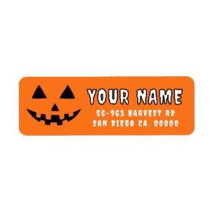 Personalised Pumpkin Halloween Your Name Address