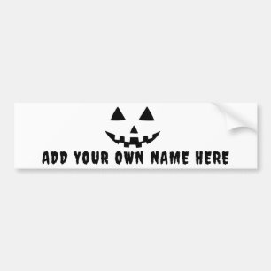 Personalised Pumpkin Halloween Your Name Bumper Sticker