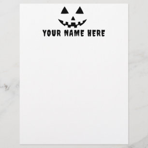 Personalised Pumpkin Halloween Your Name Custom Letterhead