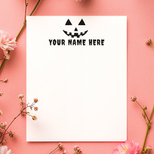Personalised Pumpkin Halloween Your Name Custom Letterhead