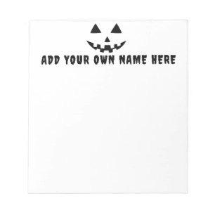 Personalised Pumpkin Halloween Your Name Notepad