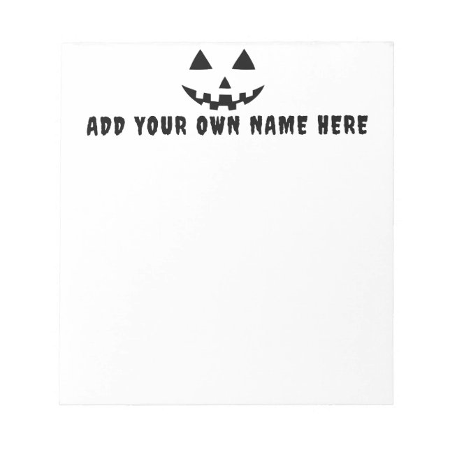 Personalised Pumpkin Halloween Your Name Notepad (Front)