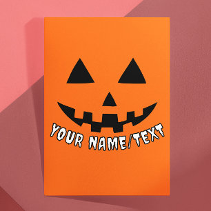 Personalised Pumpkin Halloween Your Name or TEXT Postcard