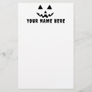 Personalised Pumpkin Halloween Your Name Stationery