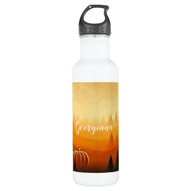 Personalised Pumpkin Harvest Autumnal Harvest 710 Ml Water Bottle (Front)