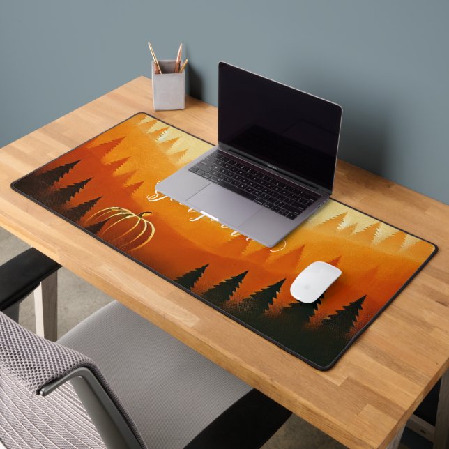 Personalised Pumpkin Harvest Autumnal Harvest Desk Mat (Office 2)