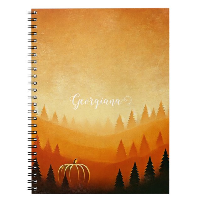 Personalised Pumpkin Harvest Autumnal Harvest Notebook (Front)