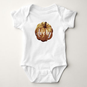 Personalised Pumpkin Painting Autumn Baby Baby Bodysuit