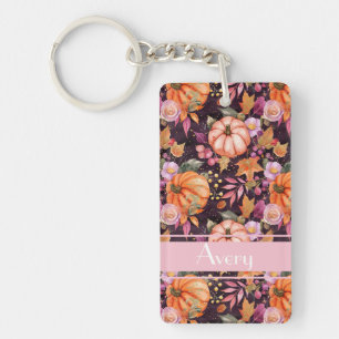 Personalised Pumpkin Pattern Keychain