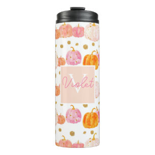 Personalised Pumpkin Pattern Thermal Tumbler