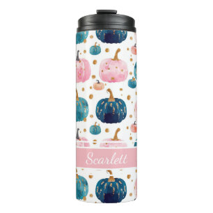 Personalised Pumpkin Pattern Thermal Tumbler