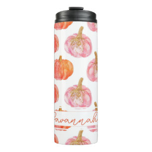 Personalised Pumpkin Pattern Thermal Tumbler