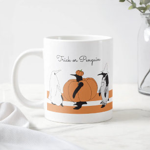 Personalised Pumpkin Penguin Funny Halloween Large Coffee Mug