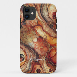 Personalised Pumpkin Spice Autumnal Alcohol Ink Case-Mate iPhone Case
