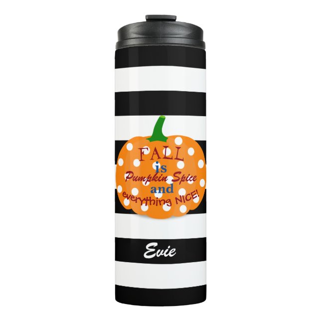 Personalised Pumpkin Spice Striped Tumbler (Front)