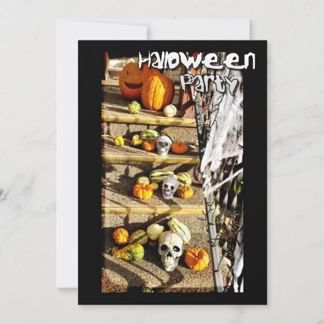 Personalised Pumpkins and Skulls Halloween Party  Invitation (Front)