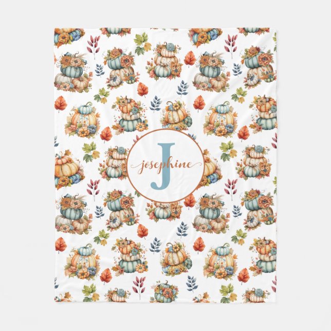  Personalised Pumpkins Country Chic Fleece Blanket (Front)