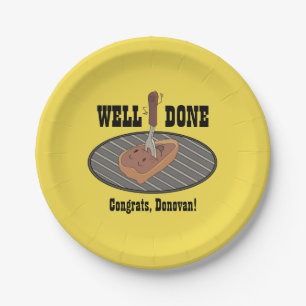 Personalised Punny "Well Done" BBQ Steak Plate