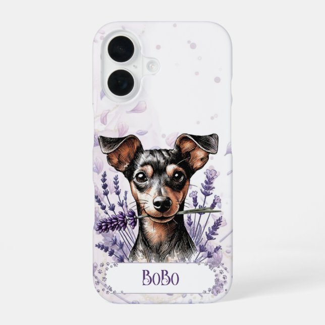 Personalised Pup Phone Case – Min Pin (Back)