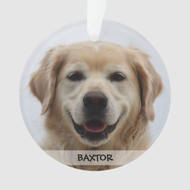 Personalised Puppy Dog Pet Photo Ornament (Front)