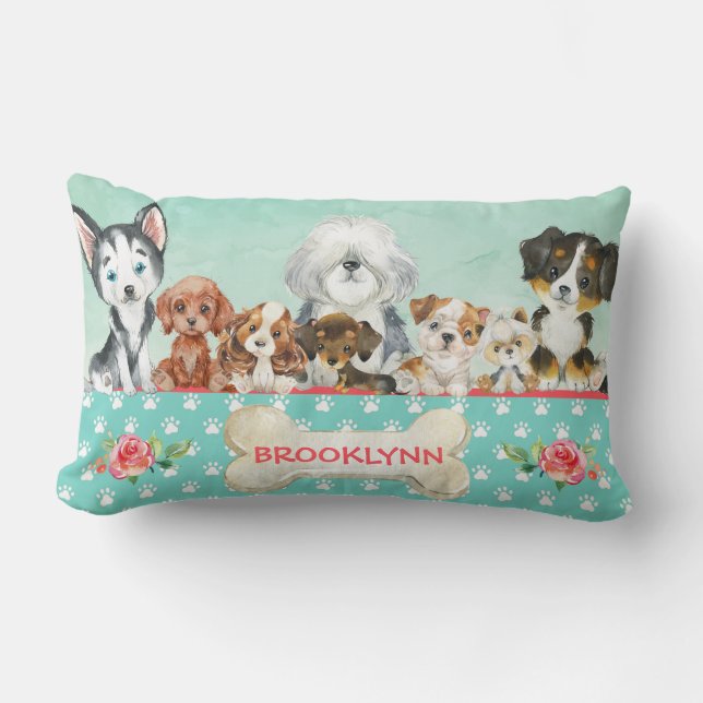 Personalised Puppy Dog Pillow (Front)