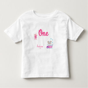Personalised Puppy in Bath One Year Old Birthday  Toddler T-Shirt