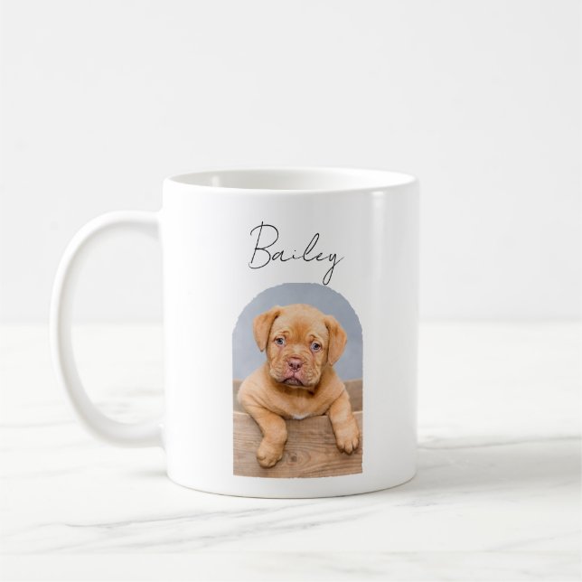 Personalised Puppy Photo Mug with Custom Name (Left)