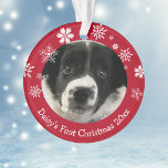 Personalised Puppy's First Christmas Christmas Ornament<br><div class="desc">Create a gorgeous holiday keepsake of your adorable puppy's first Christmas. This cute christmas ornament with makes a great gift for a new pet mum or dad.</div>