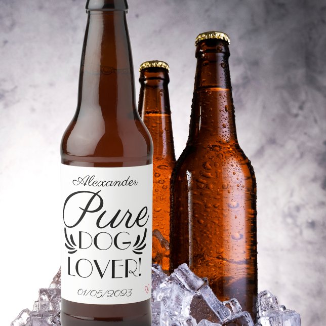 Personalised "Pure Dog Lover" Beer Bottle Label (Personalized "Pure Dog Lover" Beer Bottle Label)