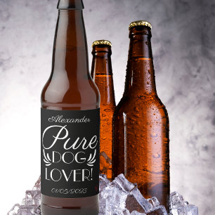 Personalised "Pure Dog Lover" Beer Bottle Label