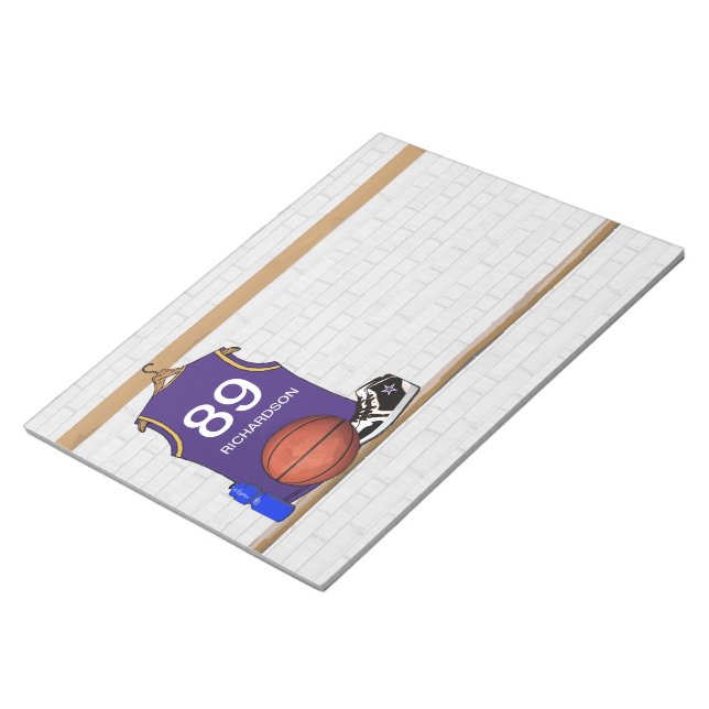 Personalised Purp Basketball Jersey 11x8.5 notepad (Angled)
