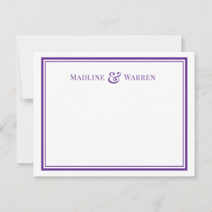 Personalised Purple Ampersand Flat Note Card