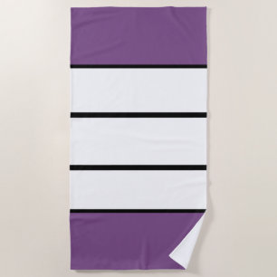 Personalised Purple and White Stripes Beach Towel