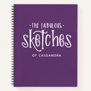 Personalised Purple Artist Sketchbook Notebook