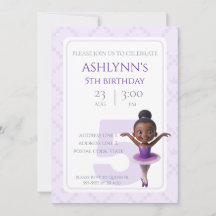 Personalised Purple Ballerina Ballet Birthday