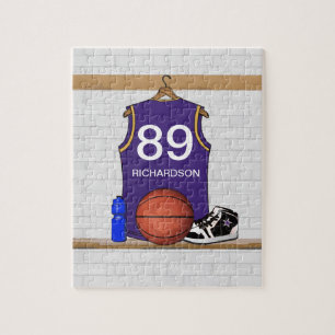Personalised Purple Basketball Jersey  Puzzle