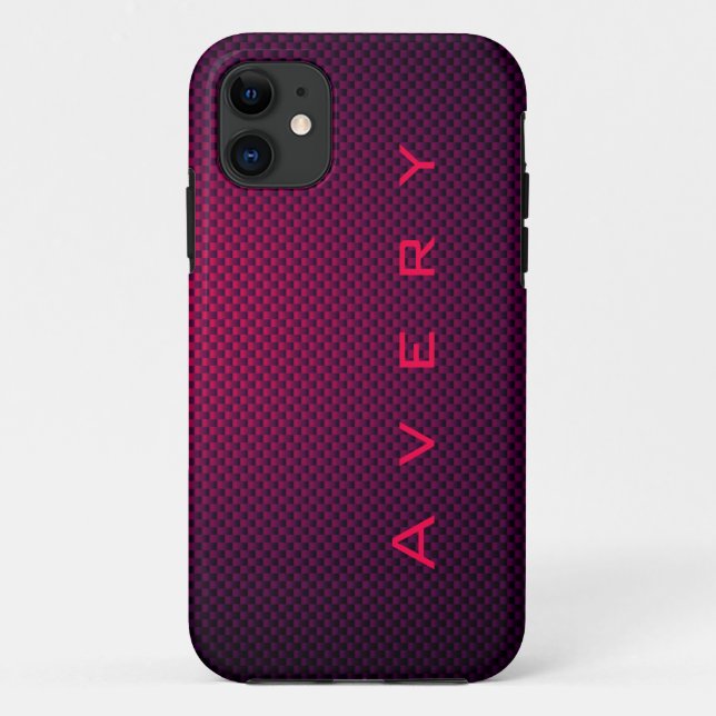 Personalised Purple black carbon fibre patterned Case-Mate iPhone Case (Back)