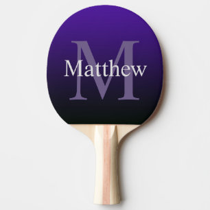 Personalised Purple Black  Ping Pong Paddle