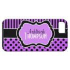 Personalised Purple, Black Striped Polka Dots