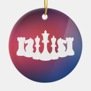 Personalised Purple, Blue and White Chess Ornament